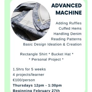 Advanced Machine Sewing - 5wks - Feb 27th