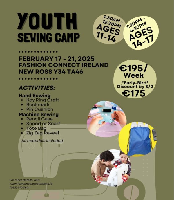 February Break Sewing Camp for 11 - 17yr olds in New Ross, Wexford